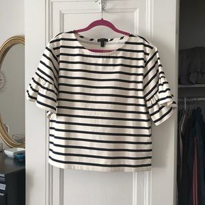 NWT JCrew Ruffle-sleeve top